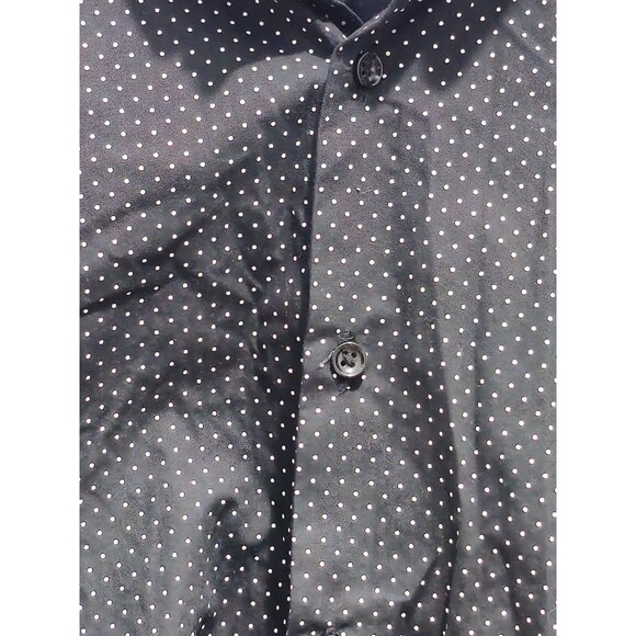 Denim & Flower Mens Black Polka Dot Long Sleeve Button-Down Shirt Size L - Picture 3 of 13